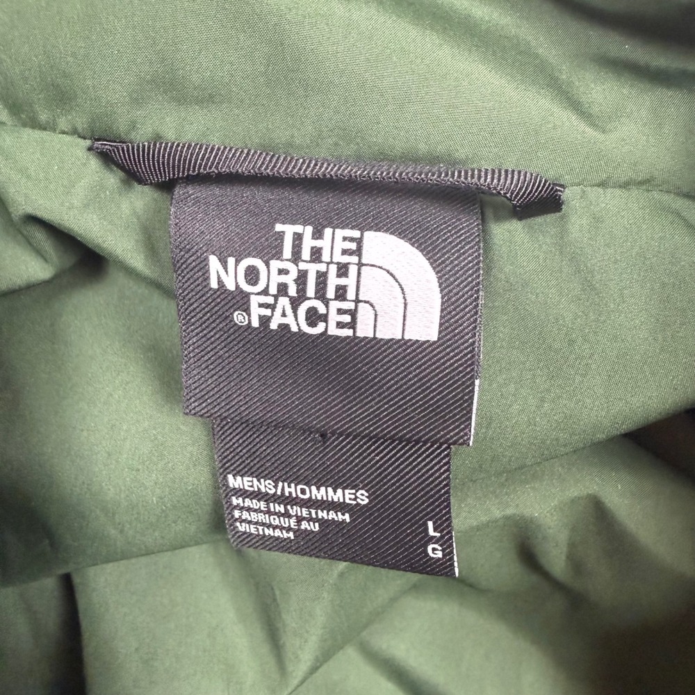 The North Face Mens Large Forest Green Quilted Full Zip Puffer Jacket Insulated